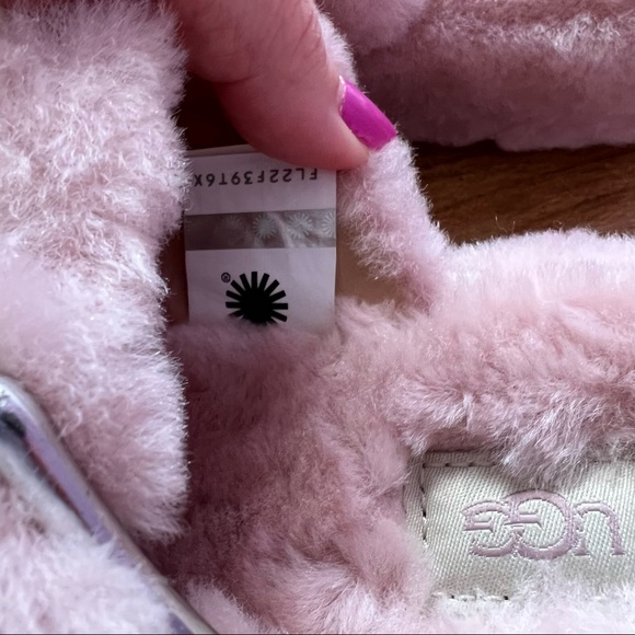 UGG- Fuzzy YEAH Sandal Slipper - Dusty PINK - SOFT Real Lamb Fur - Buckles - Picture 5 of 8
